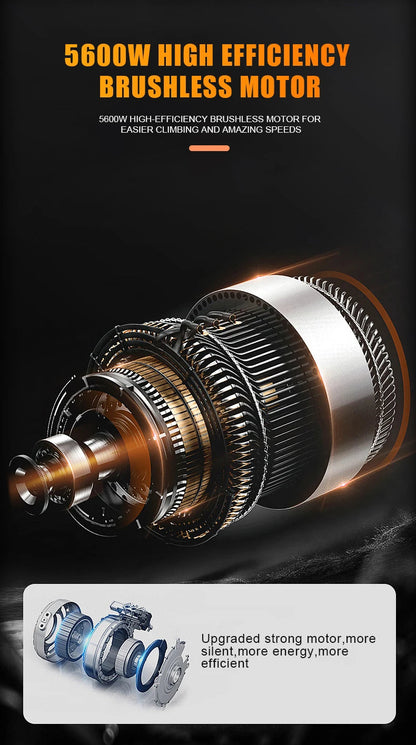 Arwibon 5600W Adult Electric Scooter Dual Motor Top Speed 46MPH,60V27AH, 11-inch Off-Road Tires Sport Folding eScooter with Seat Ai-TechWorld 