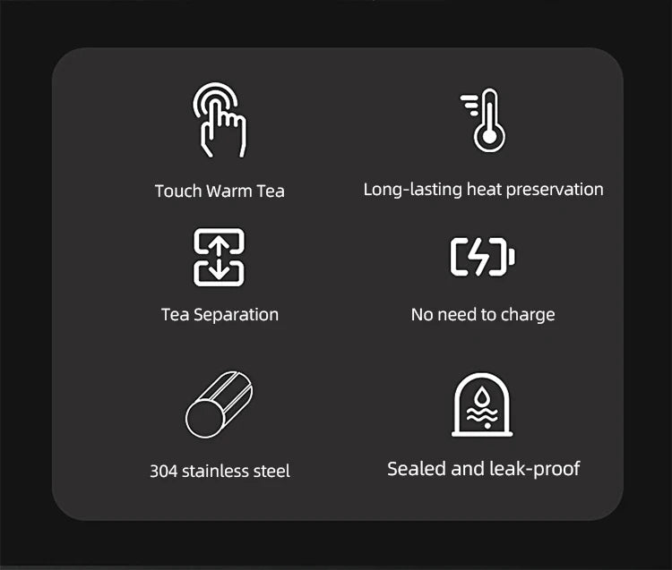 500ml Tea Infuser Vacuum Flask Stainless Steel Insulated Cup with Independent Tea Storage Handle Travel Mug Business Cup Gifts Ai-TechWorld 