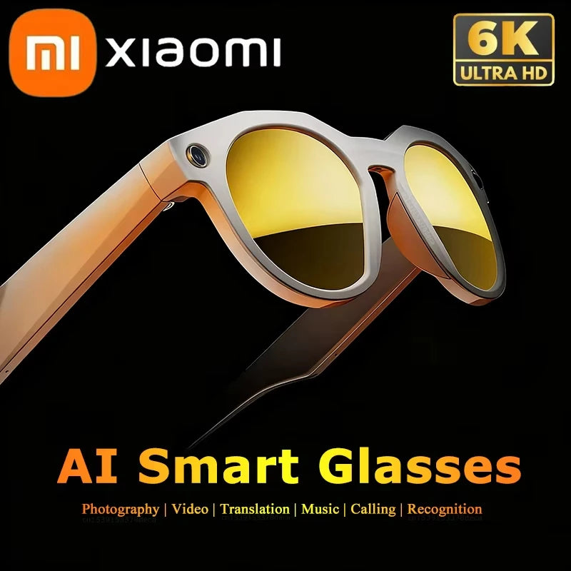 Xiaomi 6K HD AI Smart Camera Glasses Multifunctional Bluetooth Calling Voice Assistant Music Player Translation Camera Glasses Ai-TechWorld 