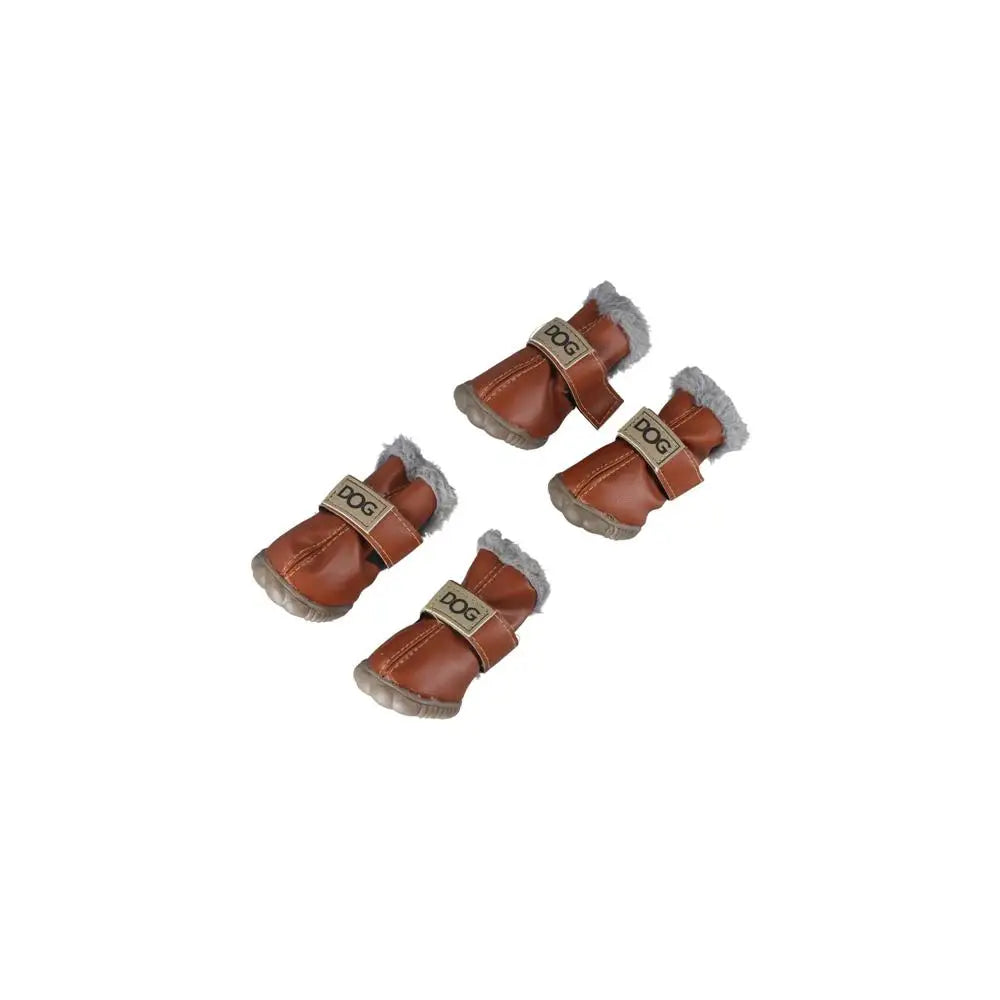 Dog Rainshoes Warm Pet Snow Boots Waterproof Soft Winter Pet Dog Shoes Plush/PU Non Slip for 4Pcs/Set Chihuahua Ai-TechWorld 