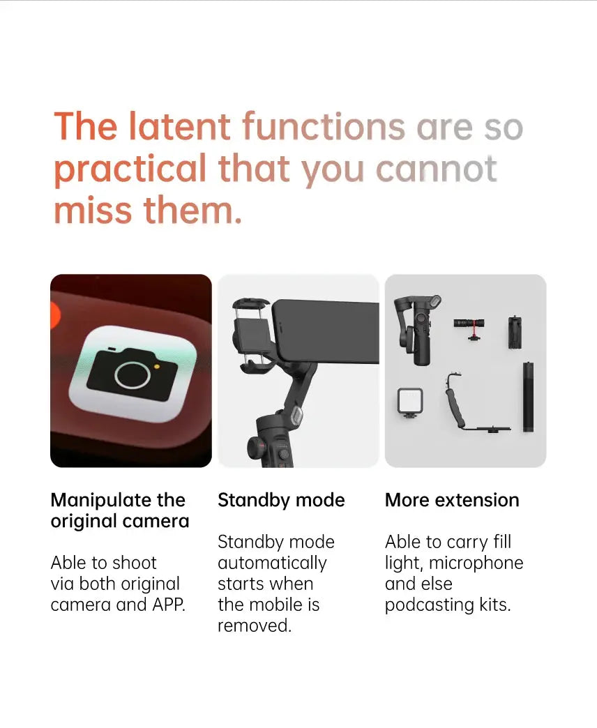 AOCHUAN Smart XE 3-Axis Handheld Gimbal Stabilizer for Smartphone iPhone Android Face Tracking Tiktok Vlog Live Streaming Ai-TechWorld 