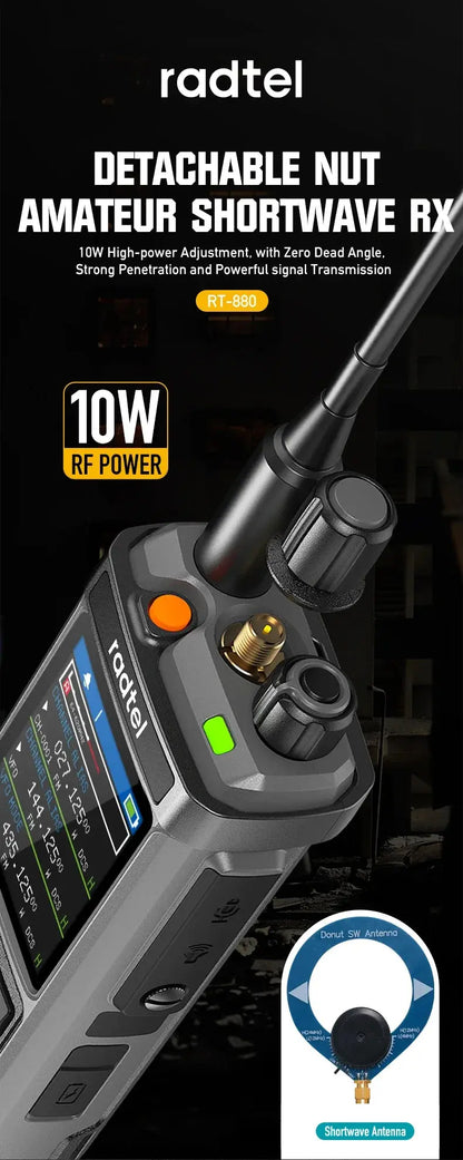 Radtel RT-880 10w Multi Band Ham Radio HF UHF VHF  with AM USB LSB CW CB LW MW SW SSB , 1024 Channels, Cross Band Repeaper Ai-TechWorld 