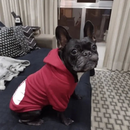 Pet Dog Hoodies Autumn and Winter Season Large Dog Clothes Dog Face Text Pattern French Bulldog Labrador Jacket Clothing Ai-TechWorld 
