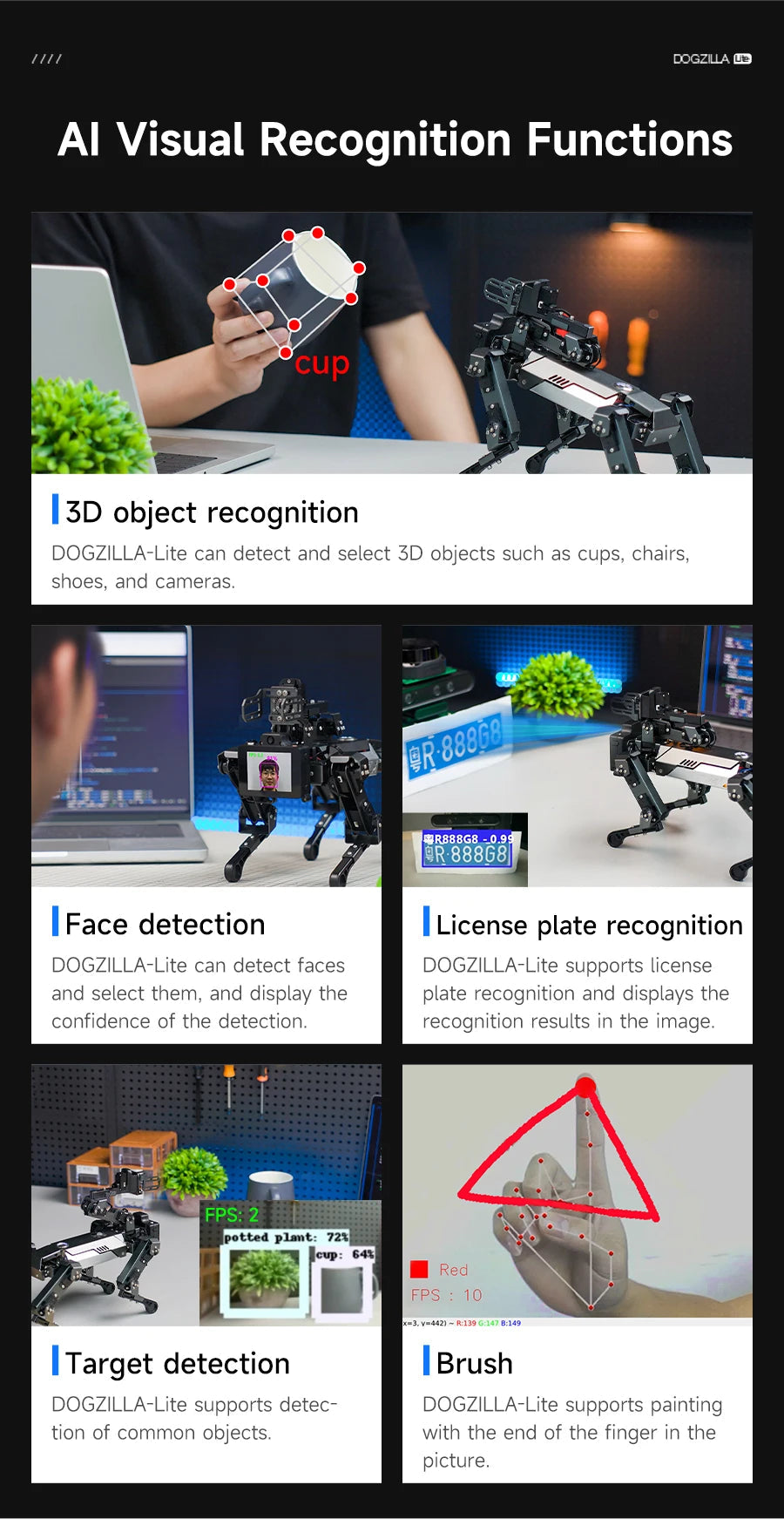 Yahboom DOGZILLA-Lite Quadruped Bionic Robot Dog AI Vision Large Model Intelligent Programming Electronic Kit for Raspberry Pi Ai-TechWorld 