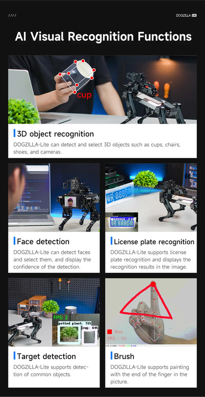Yahboom DOGZILLA-Lite Quadruped Bionic Robot Dog AI Vision Large Model Intelligent Programming Electronic Kit for Raspberry Pi Ai-TechWorld 