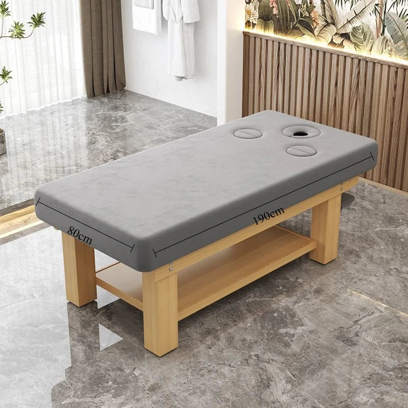 Solid Wood Massage Bed Beauty Salon Treatment Table Chinese Medicine Physiotherapy Thai Moxibustion Beauty Bed Lash Massage Bed Ai-TechWorld 