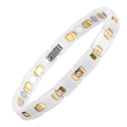 Titanium Steel Ceramic Energy Bracelet Stainless Steel Zirconia Couple Ceramic Bracelet Ai-TechWorld 