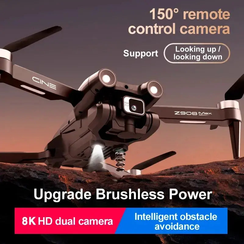 Z908 Pro Max GPS Drone Brushless 8K HD Dual Camera Optical Flow Obstacle Avoidance Foldable Quadcopter RC Distance 9000M Ai-TechWorld 