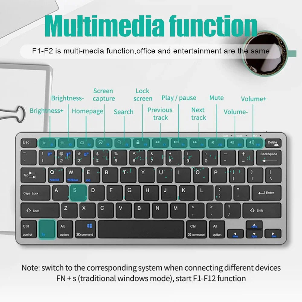 2.4G Wireless Keyboard Mouse Set Bluetooth 5.0 Keyboard Mouse Combo 2 modes Mini Keyboard Mouse For Laptop PC Accessories Ai-TechWorld   ai-techworld