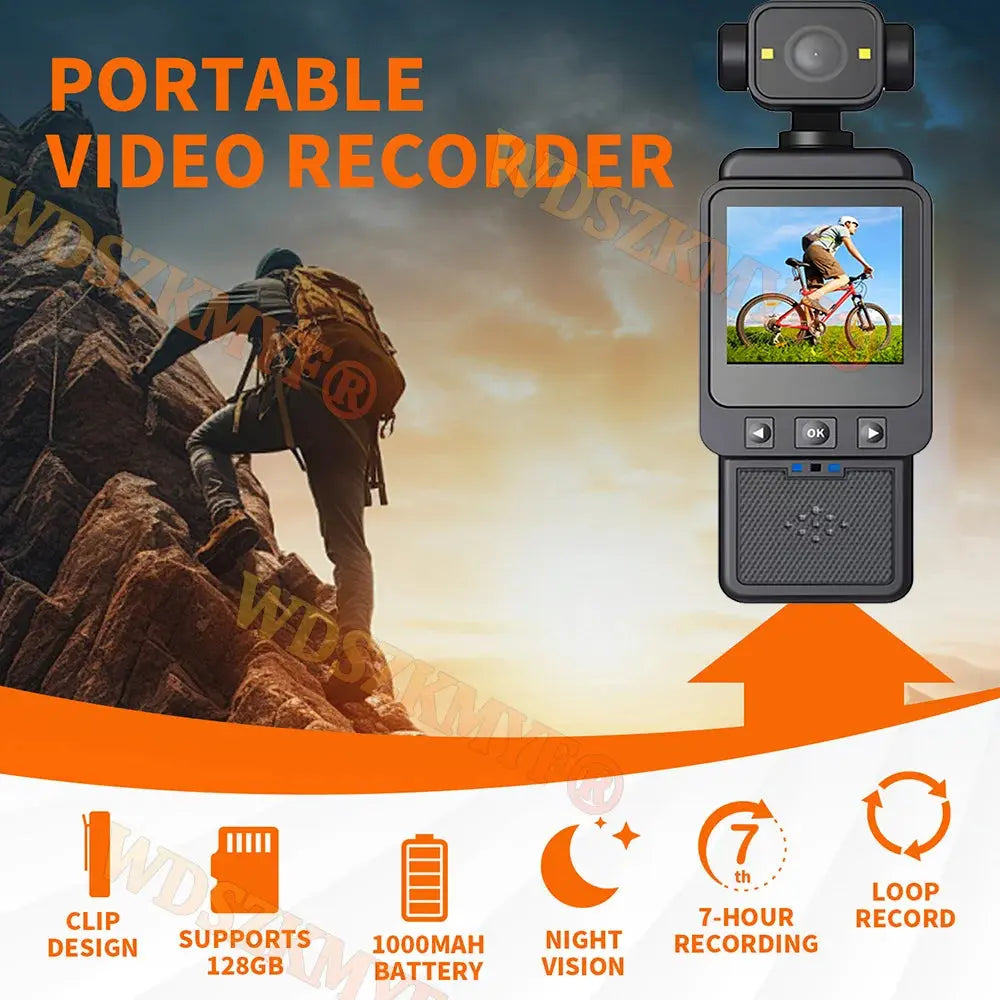 1080P Handheld Sports Pocket Camera HD Display 180° Rotatable WiFi Wireless Video Recorder Built-in Fill Light Motion Camera Ai-TechWorld 