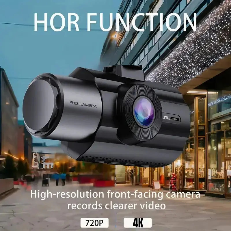 4K 3 Channel Dash Cam with 2" IPS Screen, IR Night Vision, Parking Monitor Ai-TechWorld 