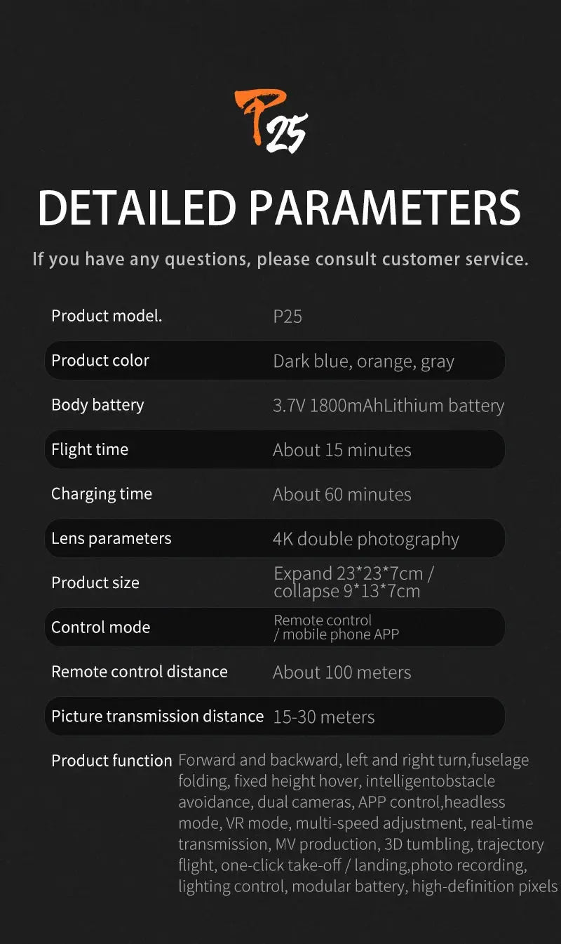 KBDFA P25 Drone 4K 8K HD Camera Aerial Photography Foldable RC Quadcopter Obstacle Avoidance Mini UAV Remote Control Toys Ai-TechWorld 