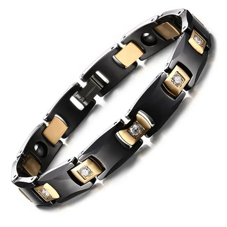 Titanium Steel Ceramic Energy Bracelet Stainless Steel Zirconia Couple Ceramic Bracelet Ai-TechWorld 