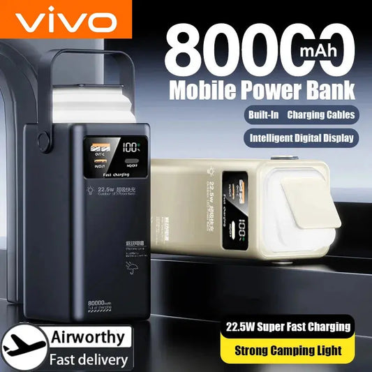 VIVO 80000mAh Power Bank Large Capacity Portable Outdoor Emergency Ai-TechWorld 