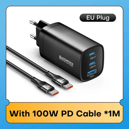 ASOMETECH GaN USB Type C Charger 65W 45W PPS PD QC4.0 Quick Charger For Macbook Laptop IPAD Tablet iPhone 16 Samsung S23 Ultra Ai-TechWorld 