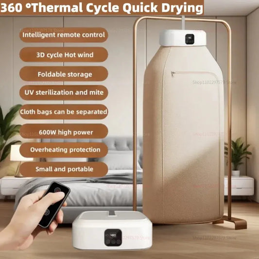 Multifunctional Dryer Portable Clothing Dryer Compact Foldable Laundry Dryer Machine with Dryer Bag and Time Setting Dryer Ai-TechWorld 