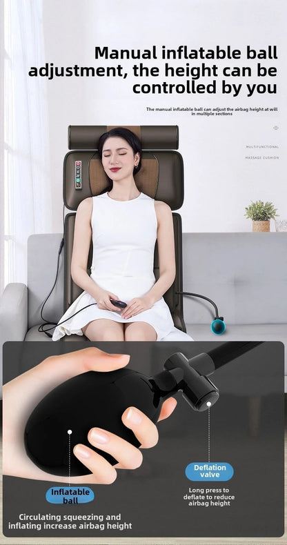 Multifunctional Lumbar Traction Massage Mattress Cushion Full Body Electric Shoulder Neck Waist Back Vibrations Removable Gift Ai-TechWorld 