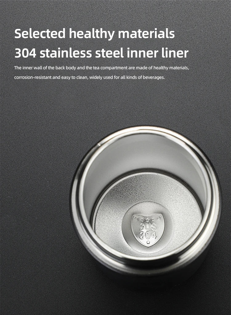 500ml Tea Infuser Vacuum Flask Stainless Steel Insulated Cup with Independent Tea Storage Handle Travel Mug Business Cup Gifts Ai-TechWorld 