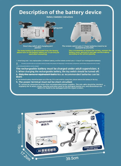 Teeggi Electric RC Intelligent Robot Dog with Clip Multifunction RC Mechanical Dog Educational Toy Bionic Smart Robot Toy Gift Ai-TechWorld 