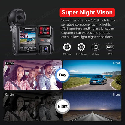 4K 2160P WIFI GPS Logger Dual Lens Car DVR Novatek 96663 Chip Sony image Sensor Night Vision Dual Camera Dash Cam Recorder D30H Ai-TechWorld 