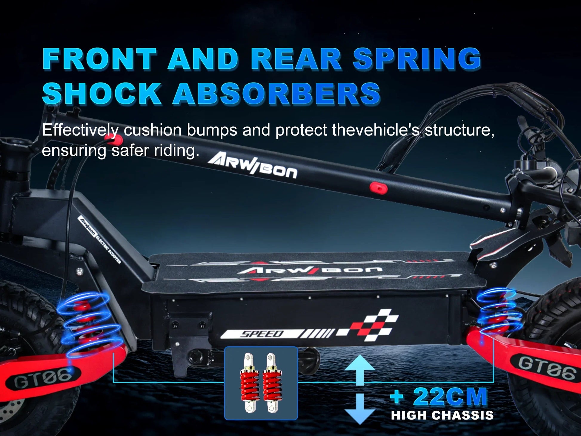 Arwibon GT06 1200W Foldable E-Scooter for Adults -Max Speed 30MPH, 48V 13AH/23.4AH, 11"Off-Road Tires | US Stock, Factory Direct Ai-TechWorld 