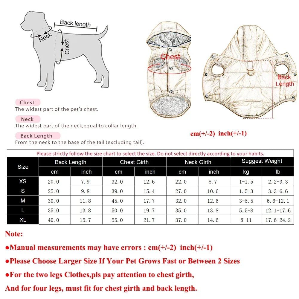 Warm Fleece Dog Coat Hoodie For Small Medium Dogs Winter Puppy Clothes Jacket With D-ring Thick Cozy Pug Dachshund Parka Costume Ai-TechWorld 