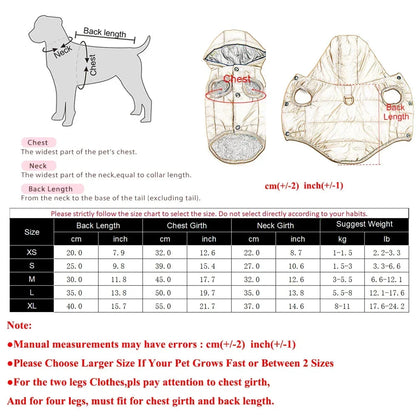 Warm Fleece Dog Coat Hoodie For Small Medium Dogs Winter Puppy Clothes Jacket With D-ring Thick Cozy Pug Dachshund Parka Costume Ai-TechWorld 