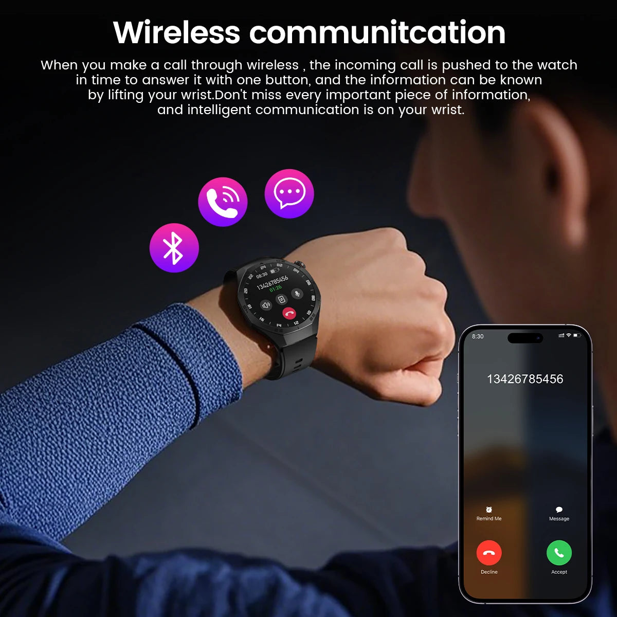 2025New For Android and ios Smart Watch Men AMOLED Screen GPS Motion trajectory Heart Rate Bluetooth Calls SmartWatch Waterproof Ai-TechWorld 