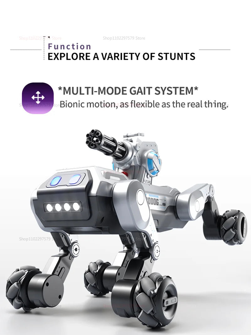 2025 New 2.4G Remote Control Robot Dog with Singing Dancing Follow Mode 360° Rotating launching Cannon Puppy Toys Gifts For Kid Ai-TechWorld 