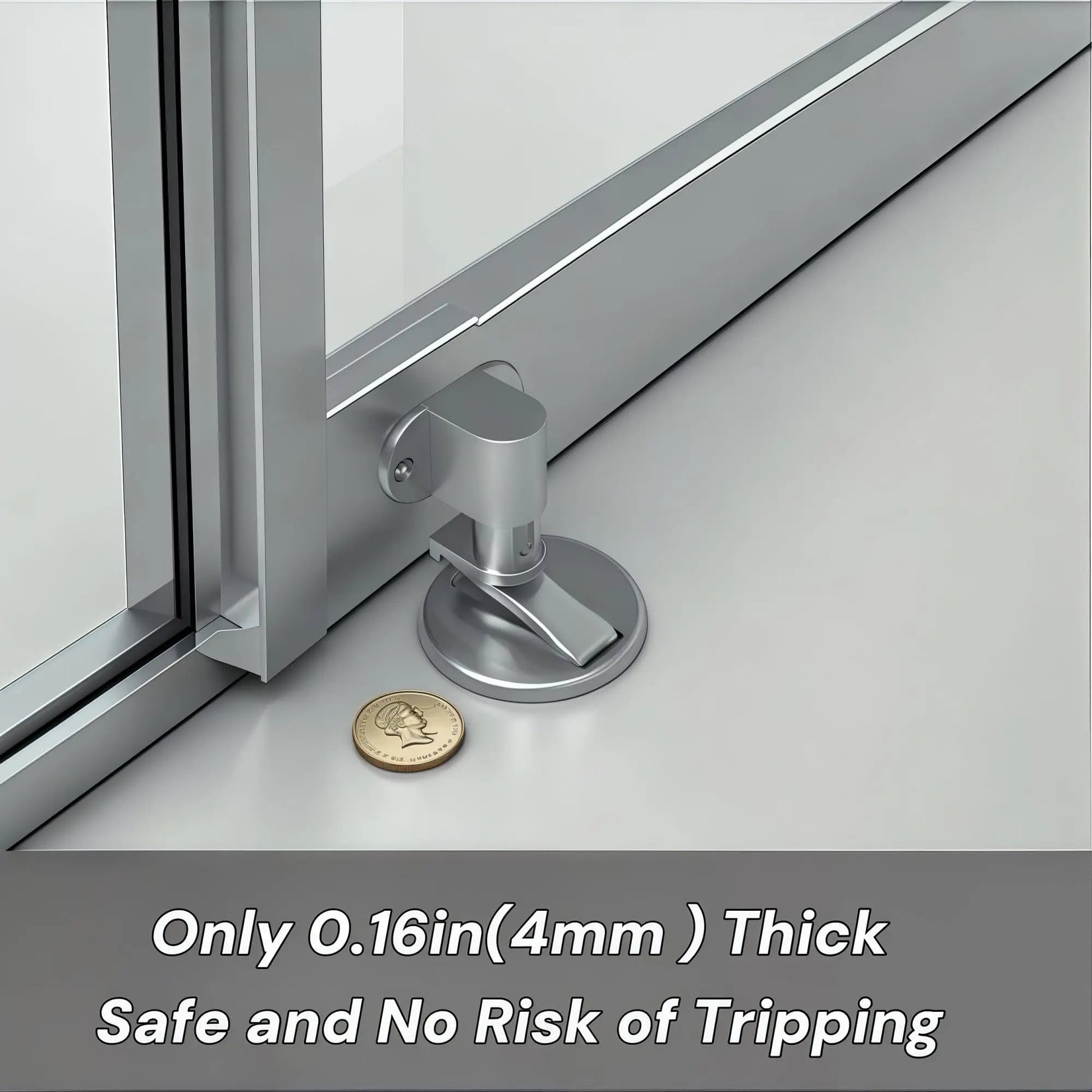 Adjustable Stainless Steel Door Stop Punch-free Strong Magnetic Anti-collision Door Stopper Invisible Bathroom Floor Door Stop Ai-TechWorld 