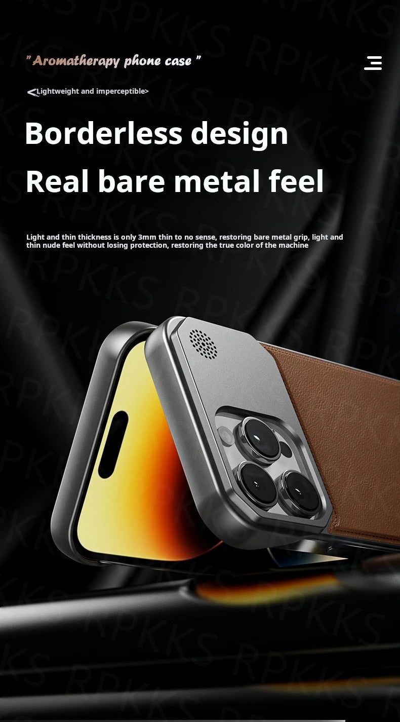 Business Aromatherapy Leather Case for iPhone 17 Air 16 15 14 Plus 13 12 11 Pro Max For Magsafe Magnetic Frameless Armor Cover Ai-TechWorld 