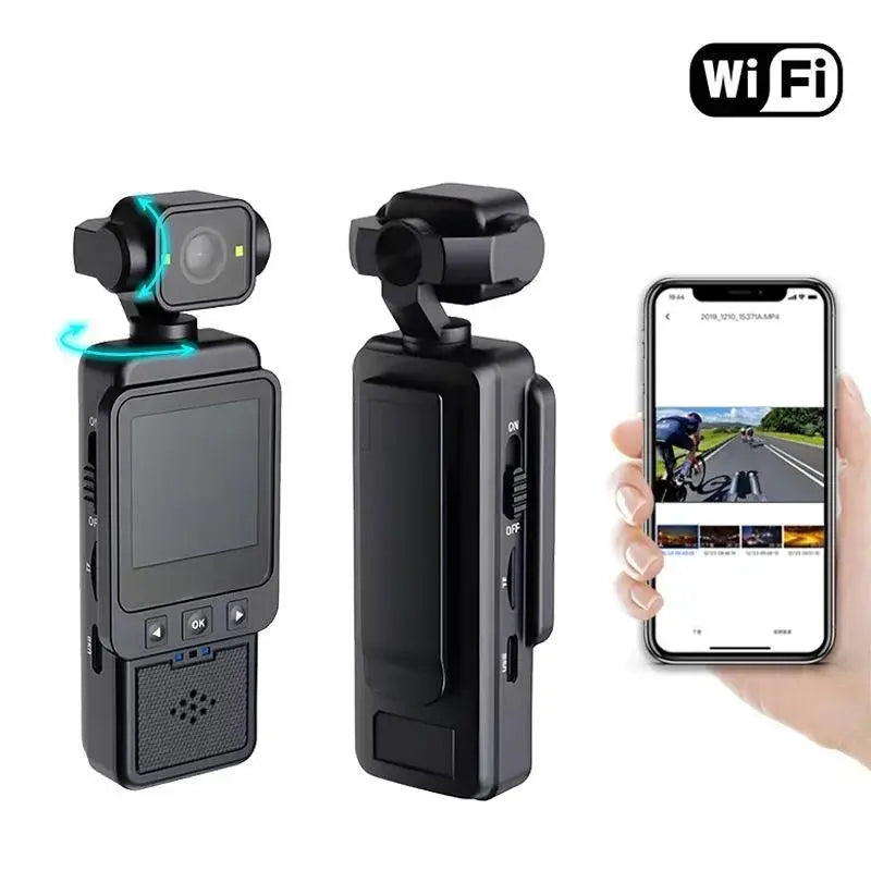 Xiaomi 8K Handheld Sports Camera 180 ° Rotating Mini Portable Anti-shake Camera HD Display WiFi Wearable Night Vision Camera Ai-TechWorld 