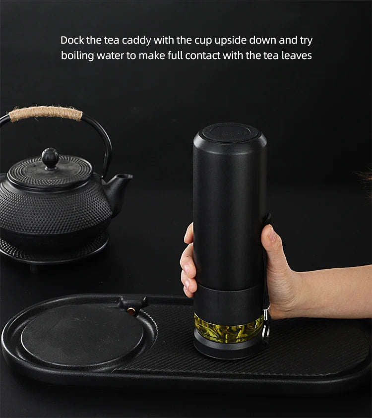 500ml Tea Infuser Vacuum Flask Stainless Steel Insulated Cup with Independent Tea Storage Handle Travel Mug Business Cup Gifts Ai-TechWorld 