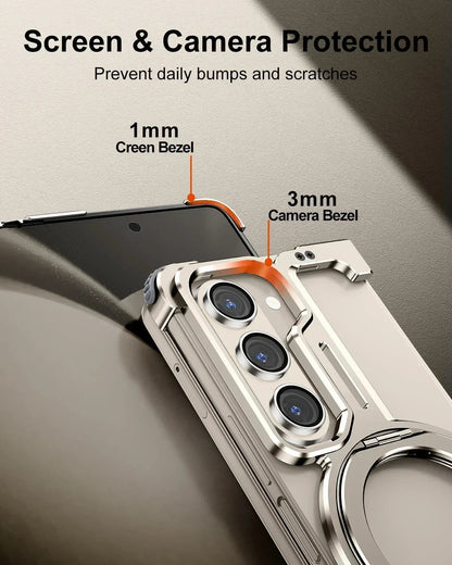 Eary for Samsung Galaxy Z Fold 6 5 Case with Magnetic Stand Magsafe Protective Cover Metals Frameless Bumper Wireless Charging Ai-TechWorld 