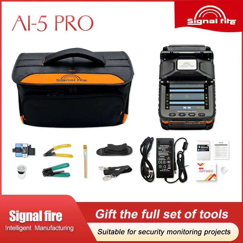 Signalfire AI-9 AI-6Ap Fusion splicer Machine 6 motor 5S splicing machine with VFL Optic power meter tool kits CE free shipping Ai-TechWorld   ai-techworld