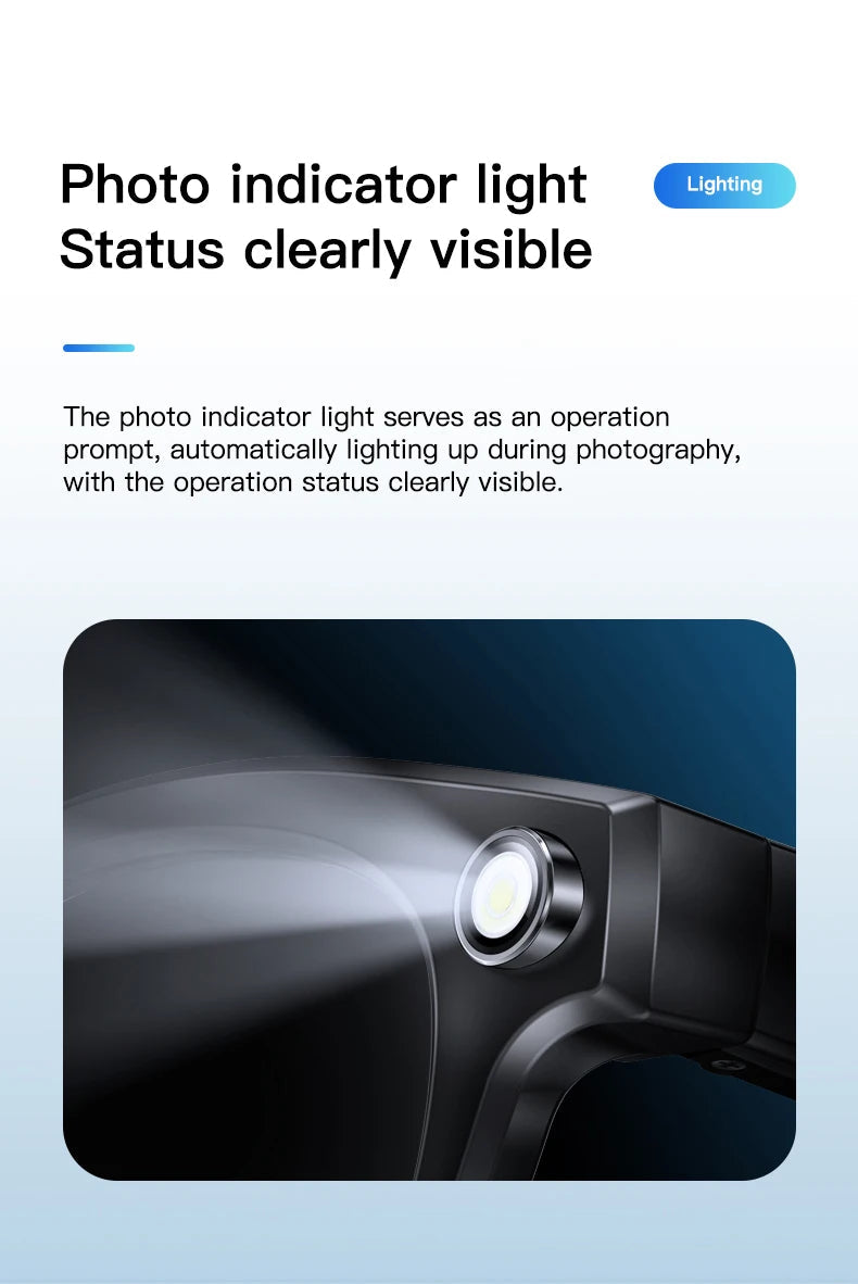 LIGE 4K 800W HD Camera Smart Glasses Recording Videos 290mAh AI Photo Recognition Chat Translation Bluetooth Photochromic Lenses Ai-TechWorld 