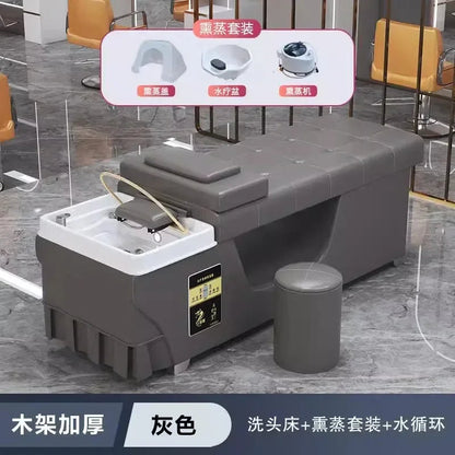 Spa Massage Shampoo Bed for Hair Salon, Commercial Use, Hairdressing Shaving Station, Water Circulation Basin, Beauty Furn, 2025 Ai-TechWorld 