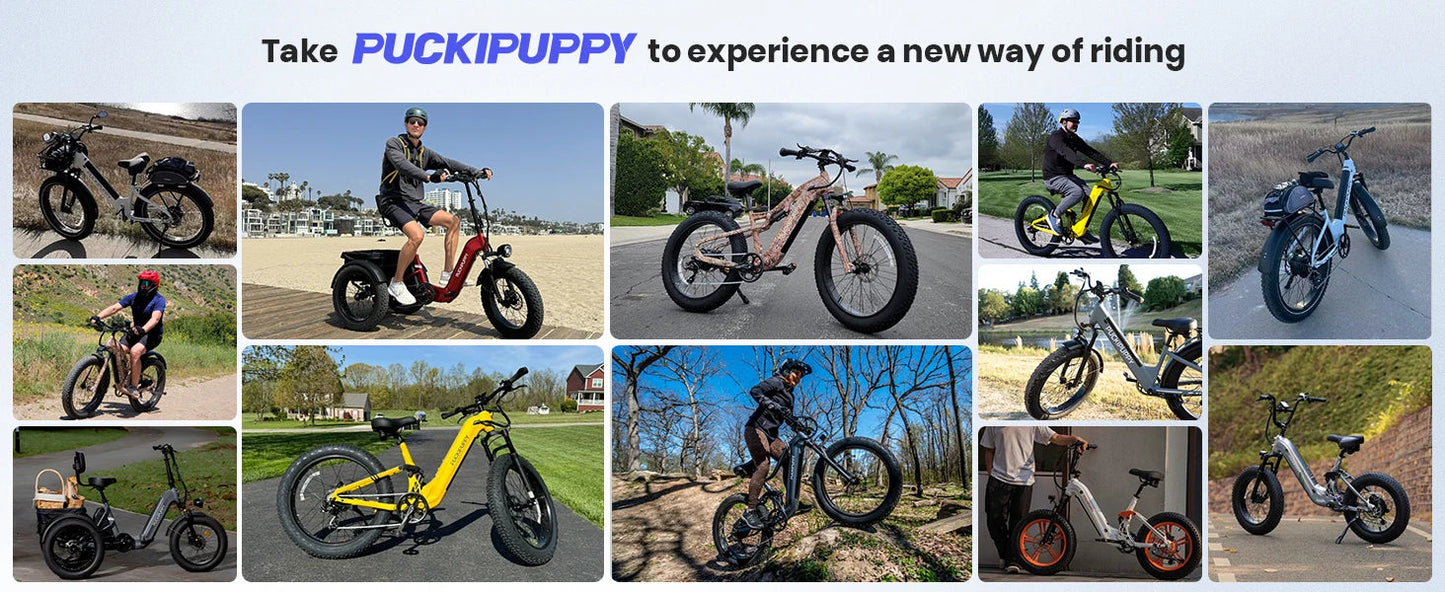 PUCKIPUPPY Labrador pro Electric Bike 1350W Peak 48V 20AH Battery Ebike 26" Fat Tire Electric Mountain Bike 2-Year Warranty Ai-TechWorld 