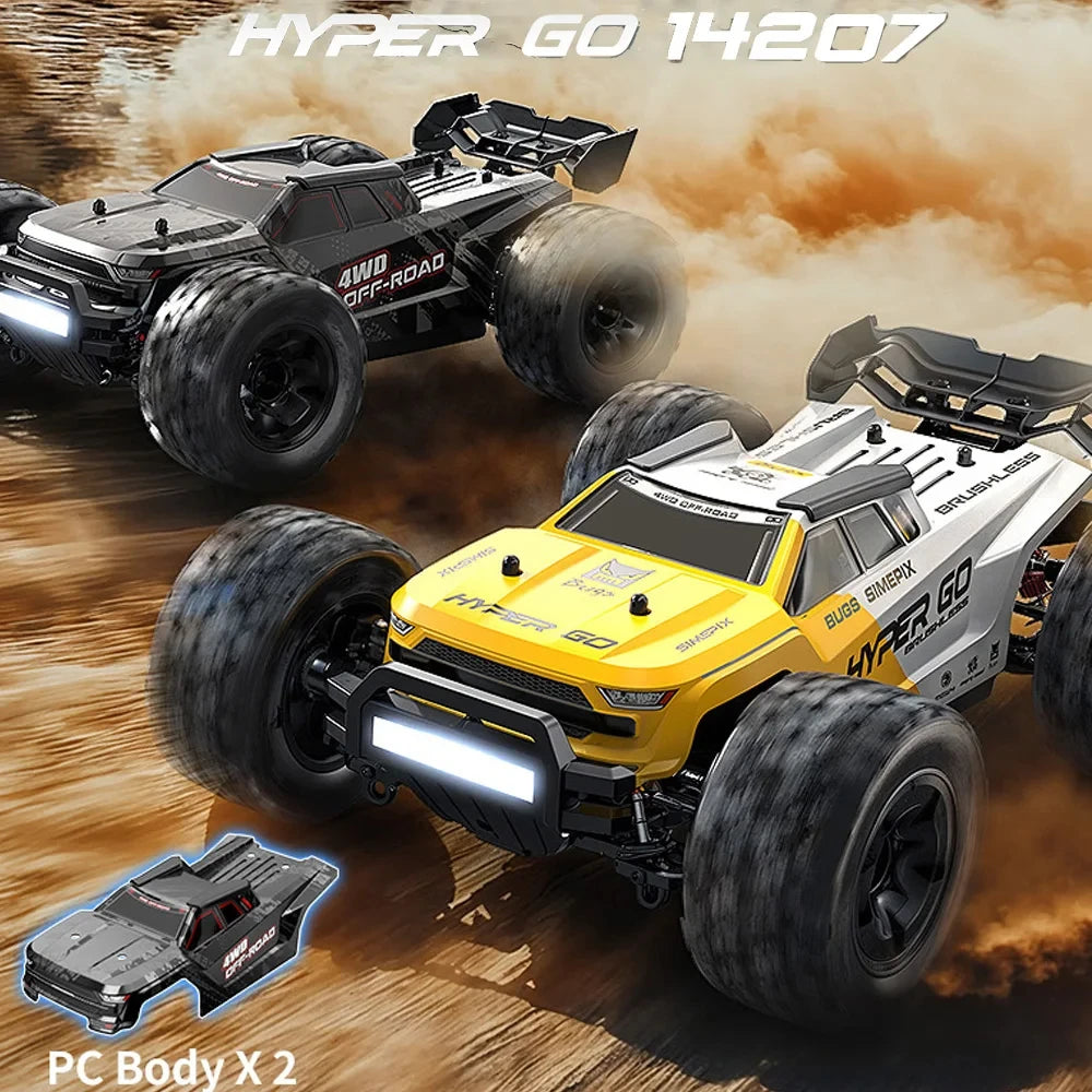HYPER GO MJX 14207 14208 1/14 RC Car 41-53km/h Brushless 2.4G Remote Control 4WD Off-road High Speed RC Car Truck Hobby Toy Ai-TechWorld 