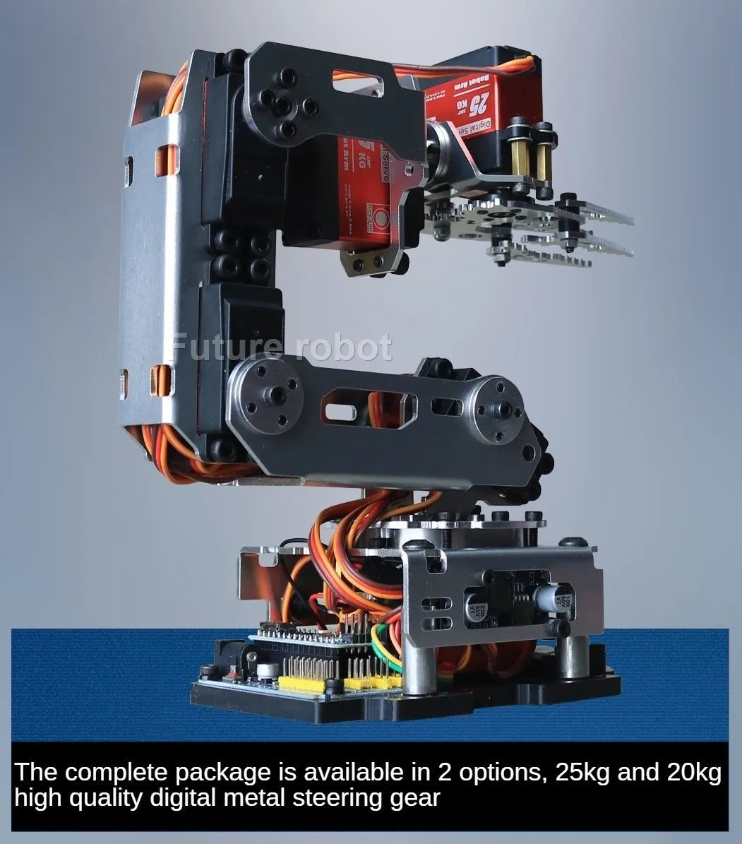 6 Dof Robot Arm Clamp Claw APP RC Control Metal Mechanical Robotics with Digital Servos for Arduino DIY Kit Programmable Robot Ai-TechWorld 