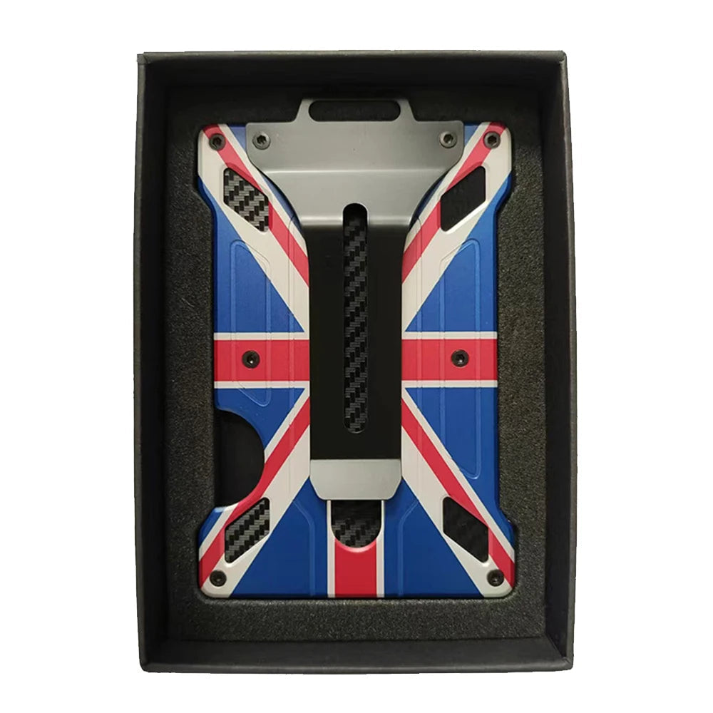 Wallet for Men Slim Aluminum Metal Money Clip with 1 Clear Window ID Badge Holder RFID Blocking Holds Up 15 Cards with Cash Clip Ai-TechWorld 