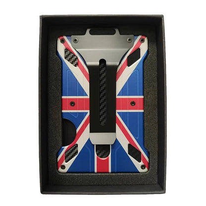 Wallet for Men Slim Aluminum Metal Money Clip with 1 Clear Window ID Badge Holder RFID Blocking Holds Up 15 Cards with Cash Clip Ai-TechWorld 