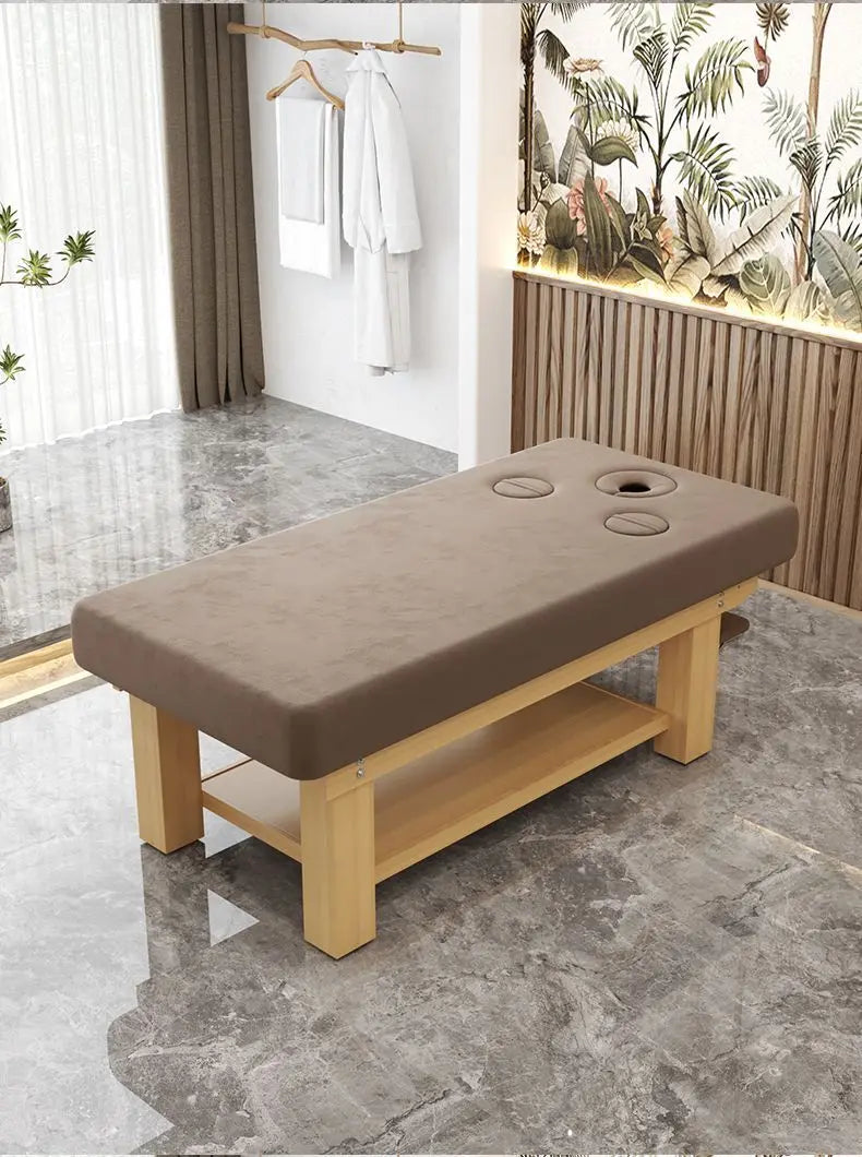 Solid Wood Massage Bed Beauty Salon Treatment Table Chinese Medicine Physiotherapy Thai Moxibustion Beauty Bed Lash Massage Bed Ai-TechWorld 