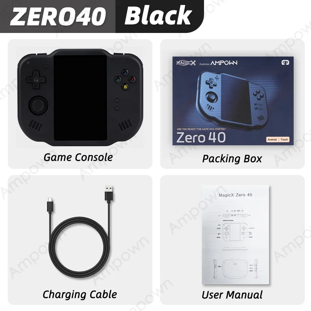 AMPOWN ZERO 40 Video Game Console 4'' IPS Multi-touch Screen Android System A133P Support Wifi Bluetooth Vibration Motor for NDS Ai-TechWorld   ai-techworld