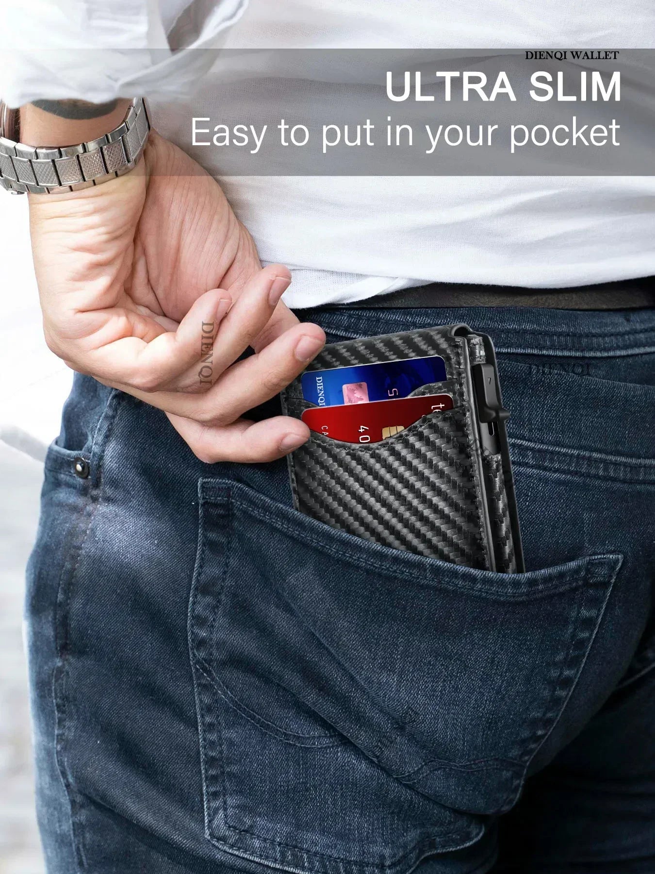 Rfid Credit Card Holder Carbon Fiber Wallets Men Anti Theft Slim Thin Luxury Bank Money Cardholder Case Minimalist Wallet Purse Ai-TechWorld 