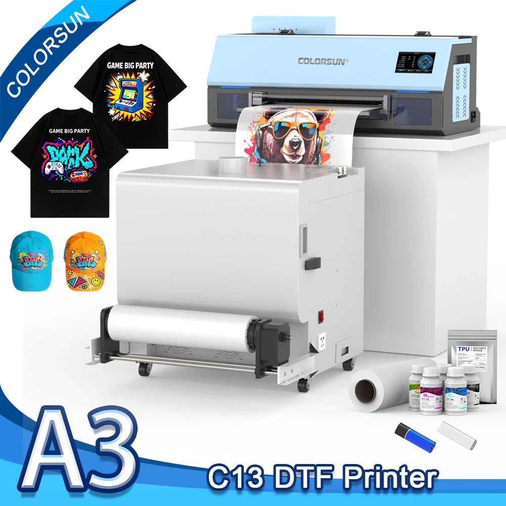 Colorsun A3 DTF Printer For Epson XP600 DTF Printer Machine Direct to Film Impresora A3 DTF Printer For T-Shirt Hoodies Bag Ai-TechWorld   ai-techworld