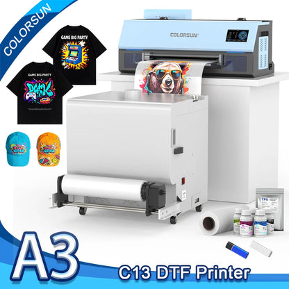 Colorsun A3 DTF Printer For Epson XP600 DTF Printer Machine Direct to Film Impresora A3 DTF Printer For T-Shirt Hoodies Bag Ai-TechWorld   ai-techworld