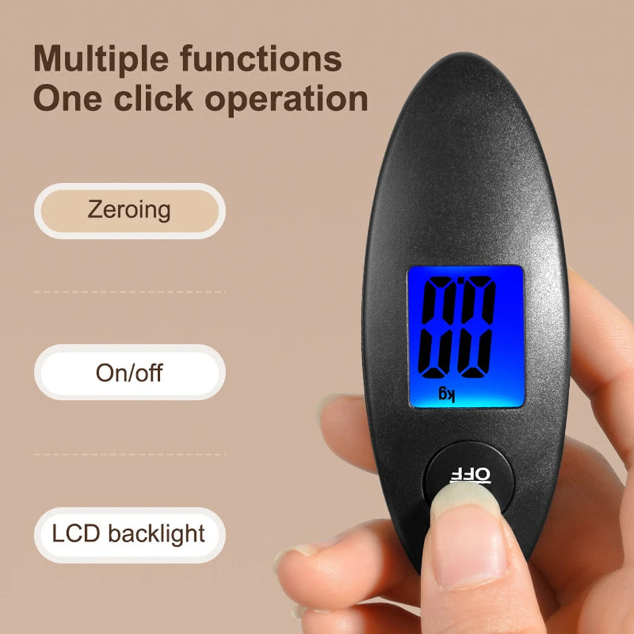 40kg/100g Portable Luggage Scale High Precision Travel Digital Hanging Scales With Webbing belt LCD Digital Electronic Luggage Ai-TechWorld 