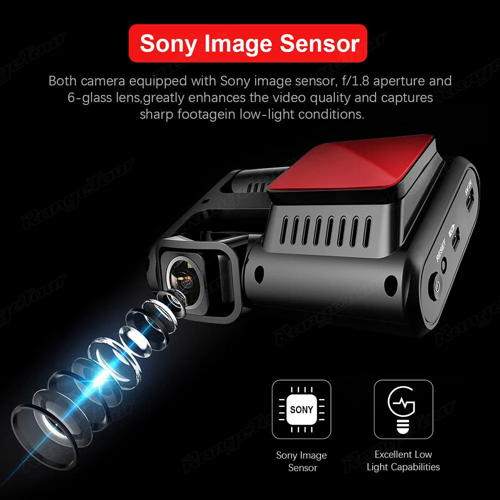 4K 2160P WIFI GPS Logger Dual Lens Car DVR Novatek 96663 Chip Sony image Sensor Night Vision Dual Camera Dash Cam Recorder D30H Ai-TechWorld 