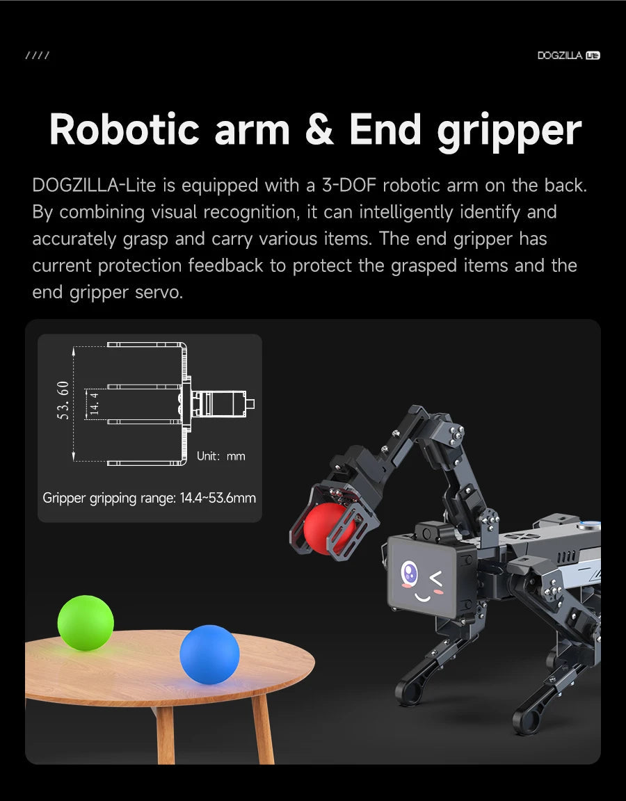Yahboom DOGZILLA-Lite Quadruped Bionic Robot Dog AI Vision Large Model Intelligent Programming Electronic Kit for Raspberry Pi Ai-TechWorld 